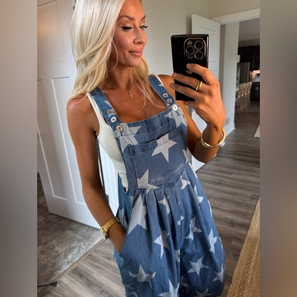 New BlueDenim Star Patterned Overalls - Picture 3 of 3